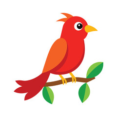 A beaky sit on the tree branch vector illustration