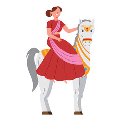 young woman on hindu horse