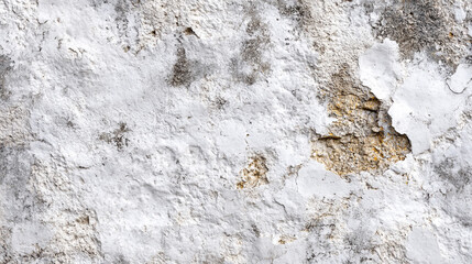 Fototapeta premium Weathered white wall surface with texture and peeling paint in an urban setting