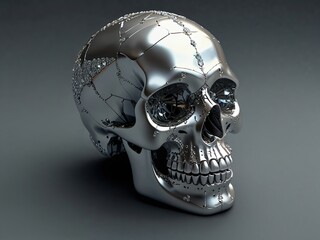 skull on   grey background