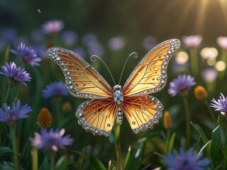 Obraz premium butterfly on flower