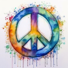 Fototapeta premium creative colorful painting of the peace symbol