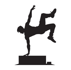PARKOUR player silhouette vector illustration