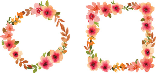 peach watercolor flower