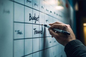Planning Budget and Travel on Whiteboard