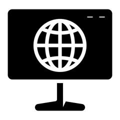 global online marketing glyph icon
