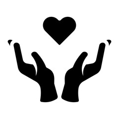 hands holding love shape symbol glyph icon