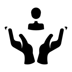 hands holding loyalty employee symbol glyph icon