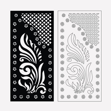 Door and Hall Jali wall decorative pattern geometric cnc for laser cutting