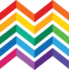 Rainbow Chevron Pattern Colorful Zigzag Geometric Design