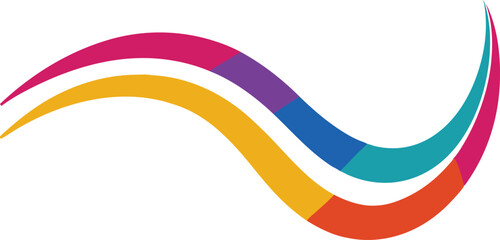 Abstract Colorful Rainbow Waves Design Logo Branding Identity