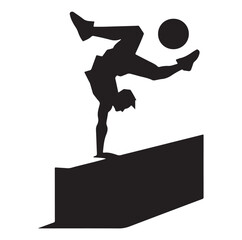 PARKOUR player silhouette vector illustration