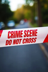 Crime Scene Barrier Tape Blocking Off Restricted Investigation Area