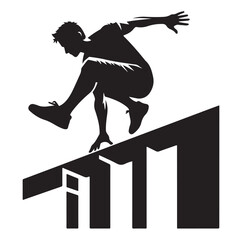 PARKOUR player silhouette vector illustration