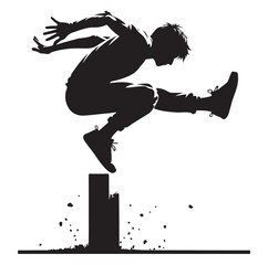 PARKOUR player silhouette vector illustration