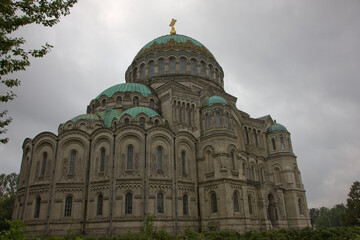 Russia Leningrad region Kronstadt view on a cloudy summer day