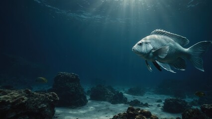 Fototapeta premium fish, underwater, sea, water, ocean, aquarium, blue, diving, coral, reef, marine, animal, nature, tropical, scuba, swimming, dive, deep, fishing, shark, life, wildlife, australia, shoal, aquatic