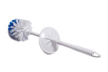 While toilet brush isolated on white background