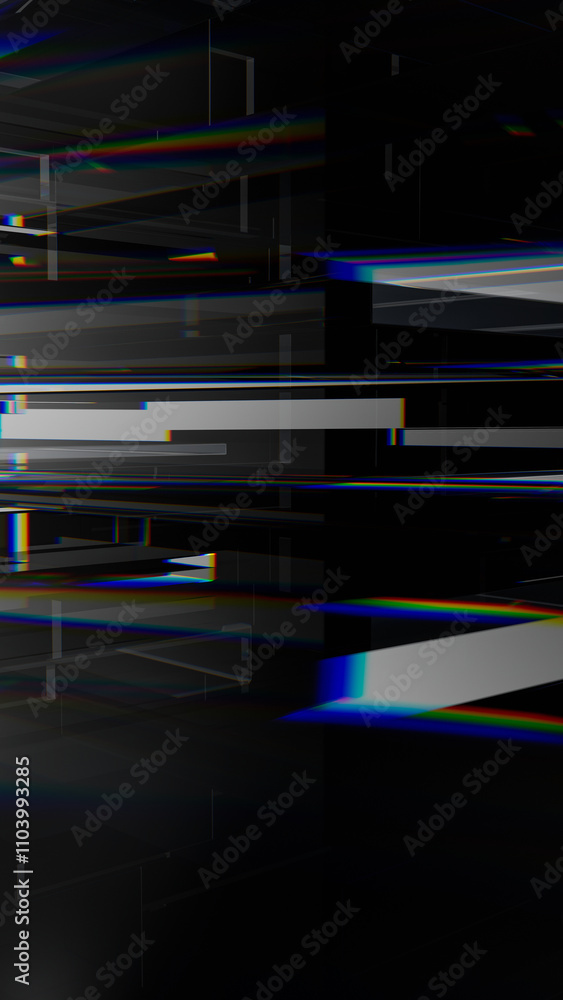 Poster abstract glitch 3d background. 3d rendering illustration not ai