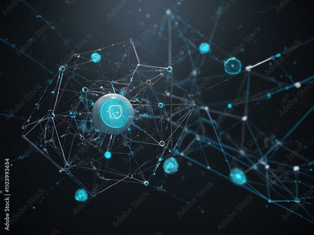 Poster 3d floating web components in a virtual space, representing futuristic ui design.
