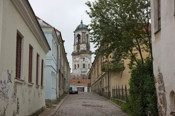 Russia Leningrad region Vyborg. View on a cloudy summer day