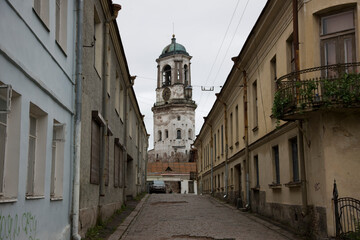 Russia Leningrad region Vyborg. View on a cloudy summer day