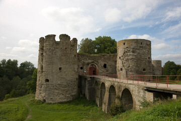 Russia Leningrad region fortress Koporye view on a cloudy summer day
