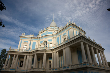Russia Leningrad region palace complex Oranienbaum view on a cloudy summer day