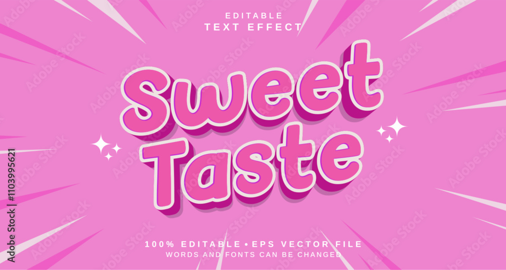 Poster editable text style effect - sweet taste text style theme.