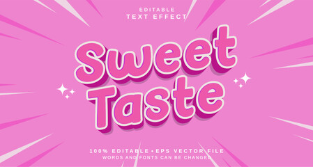 Editable text style effect - Sweet Taste text style theme.