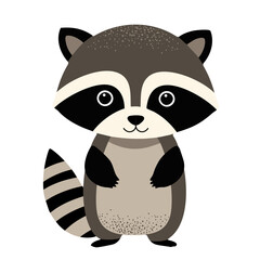 Fototapeta premium Cartoon cute raccoon. Wild hand drawn animals. Childish illustration. Kids style