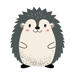 Cartoon cute hedgehog. Forest, woodland animal. Children illustration. Kids style