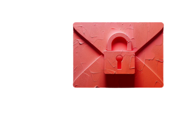 Padlock Icon on Email Interface Isolated on Transparent Background PNG.