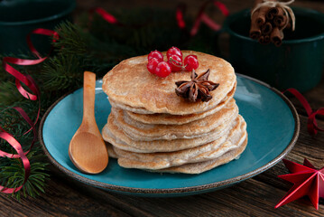 Gluten-free buckwheat pancakes - healthy and wholesome food for the festive Christmas table
