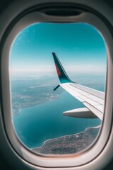 Photo from airplane, of the sky