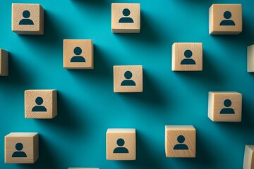 Team Network Abstract Grid Pattern of Uniform Symbols