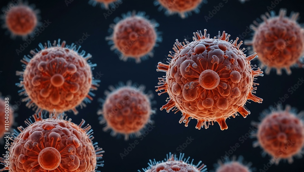 Poster 3d rendering of stem cells in the endocrine system.