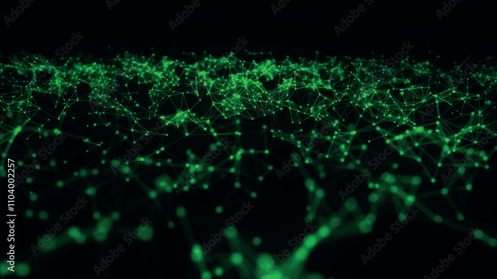 Aufkleber abstract background with connecting dots and lines. network connection structure. plexus effect. 3d 