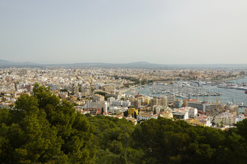 A view from Castell de Bellver, a castle in Palma de Mallorca, Spain