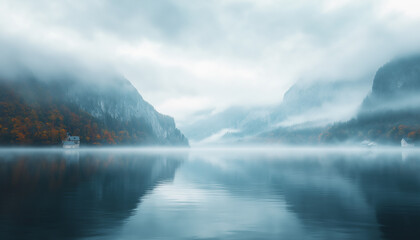 Fototapeta premium Misty autumn scene