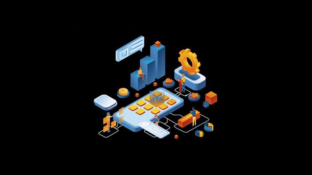 This vibrant illustration depicts a modern technology workspace with a laptop and digital elements, symbolizing innovation, connectivity, and productivity in the digital age, ideal for tech-related pr