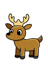 Illustration of  baby caribou on white