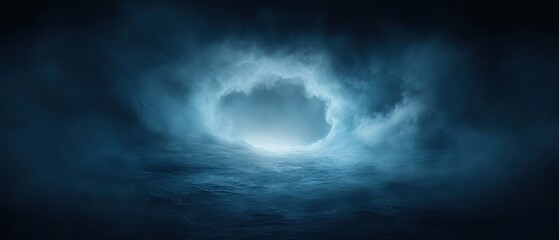 Obraz premium dark and mysterious scene with a large, swirling vortex in the center.