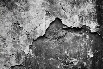 Obraz premium An Abstract View of Cracked Concrete Wall Exposing Weathered Textures and Depths