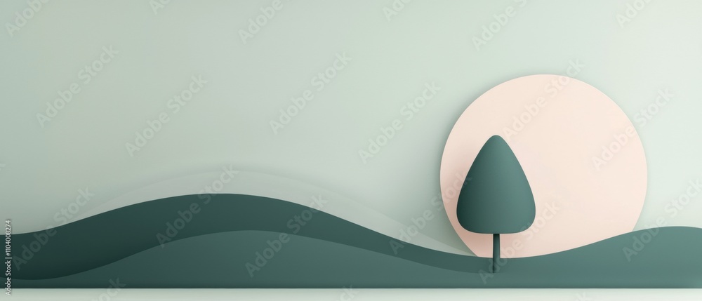 Poster n abstract digital illustration with a light green background. on the right side of the image, there