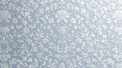 Chic and sophisticated white and blue floral wallpaper, vintage, stylish