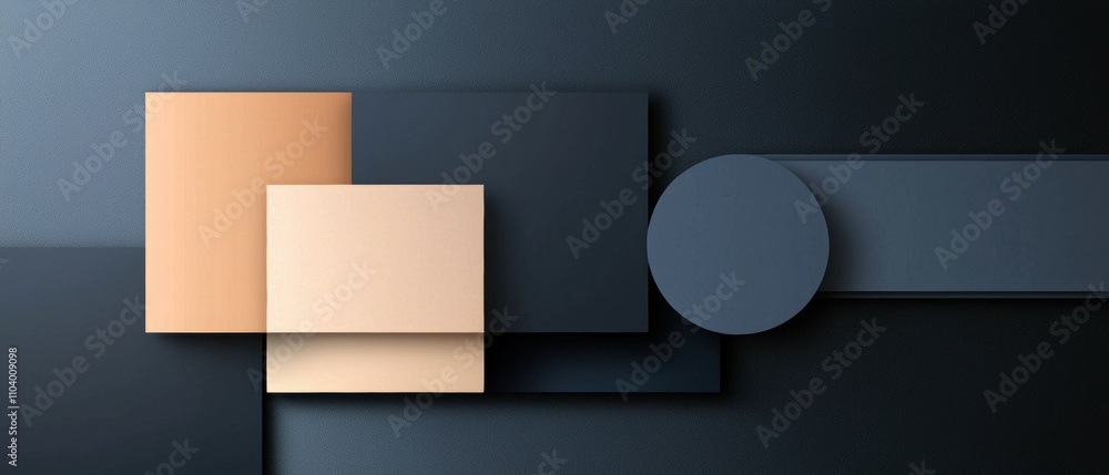 Aufkleber digital art piece with a dark blue background. on the left side of the image, there are three rectan