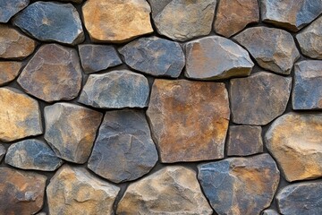 Obraz premium Intricate Details of a Natural Stone Wall Showcasing the Elegance of Earthy Textures and Colors