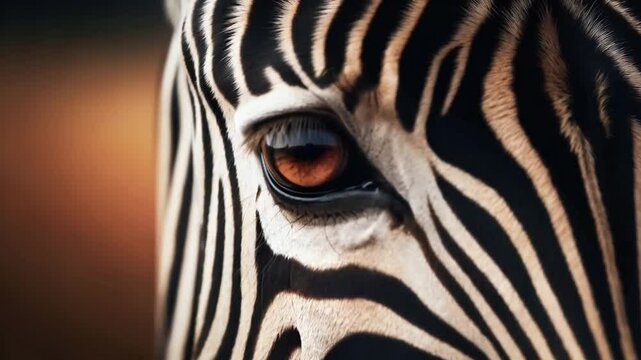 Zebra head detail isolated on blurred background