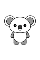 A cute koala cartoon on white
